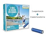 VIVABOX Caja Regalo -3 DIAS DE ENSUEÑO EN Europa- 600 estancias.Incluye: batería Externa...