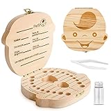 Caja para guardar dientes para niños y niñas, Regalo para niños en madera de souvenir,...